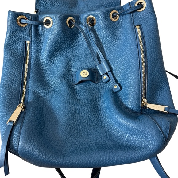 Michael Kors Blue Leather Viv Large Backpack - Picture 4 of 15